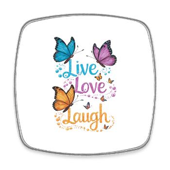 Inspirierender Live Love Laugh Schmetterling - Viereckiger Kühlschrankmagnet - Weiß - Vorne
