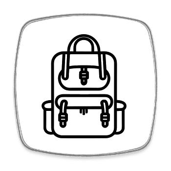 Backpack - Square fridge magnet - white - Front