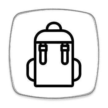 Backpack - Square fridge magnet - white - Front