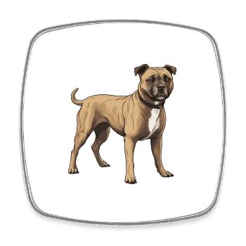 Staffordshire Bull Terrier Hund Tier - Viereckiger Kühlschrankmagnet - Weiß - Vorne
