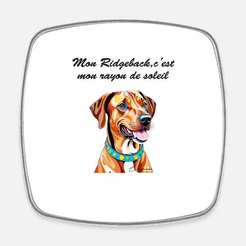 Rhodesian Ridgeback rayon de soleil - Magnet carré - blanc