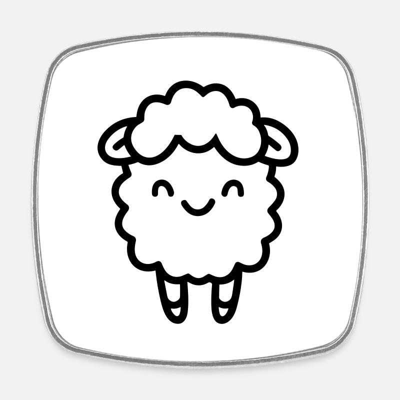 mouton - Magnet carré - blanc