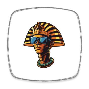 Fête Pharaon Cool Head - Magnet carré - blanc - Devant