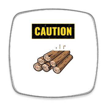 Caution Logger If You See Me Running Logging Lumbe - Viereckiger Kühlschrankmagnet - Weiß - Vorne
