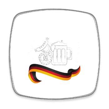 Germany, Deutschland, German, Patriotismus - 8 - Viereckiger Kühlschrankmagnet - Weiß - Vorne