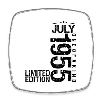 Birthday July 1955 July born in July 19 - Square fridge magnet - white - Front