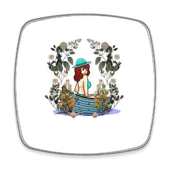 Girls Boat Boats Nature Nature Lover - Square fridge magnet - white - Front