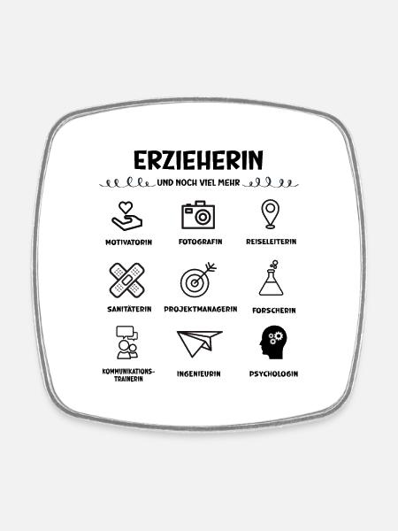 Erzieherin und noch viel mehr - Viereckiger Kühlschrankmagnet - Weiß