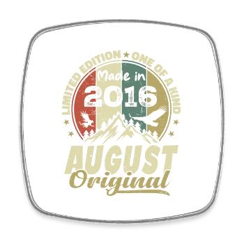 August 2016 Vintage 2016 August Birthday Gift - Square fridge magnet - white - Front