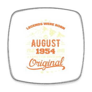 Vintage August 1954 Birthday August 1954 Gift - Square fridge magnet - white - Front