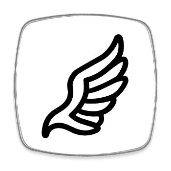 Ailes d'ange - Magnet carré - blanc - Devant