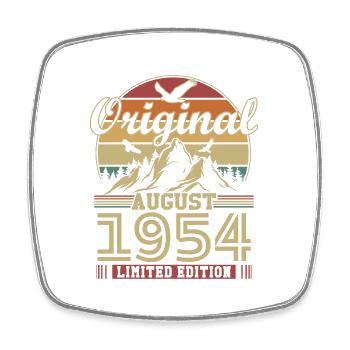 Original August 1954 Vintage Birthday Gift - Square fridge magnet - white - Front