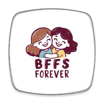 BFFS FOREVER - Square fridge magnet - white - Front