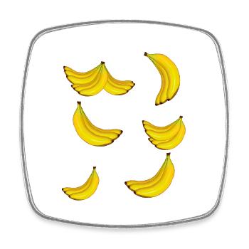 Banane Banane Fruit Fruit Exotique - Magnet carré - blanc - Devant