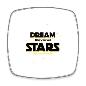 Dream beyond Stars - Square fridge magnet - white - Front
