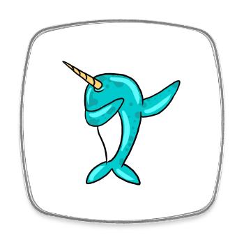 Dabbing Narwhal Funny Unicorn Of The Sea Dab Cool - Square fridge magnet - white - Front