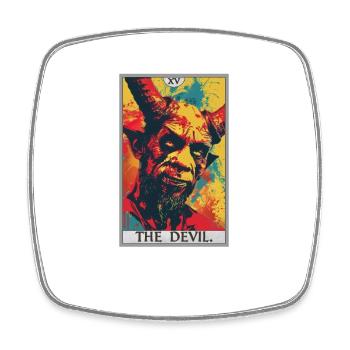 Tarot Cards Tarot Card The Devil The Devil - Square fridge magnet - white - Front