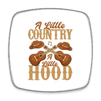A Little Country A Little Hood Western Music - Square fridge magnet - white - Front