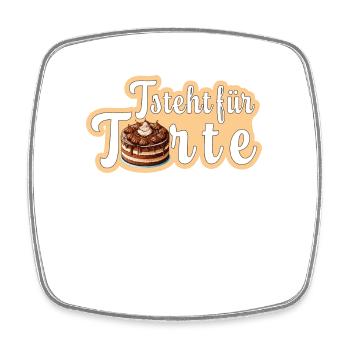 T is for cake - Square fridge magnet - white - Front