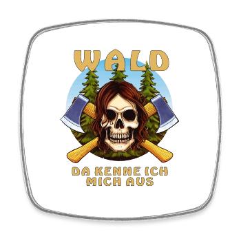 SKULL AXE FOREST I KNOW MY WAY AROUND - Square fridge magnet - white - Front