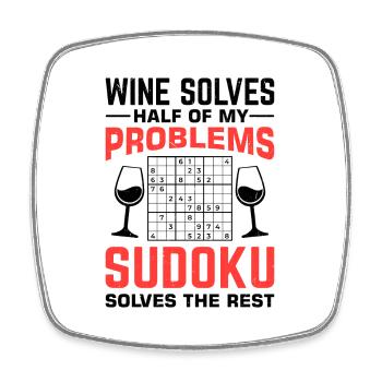 Witziger Sudoku Spruch - Viereckiger Kühlschrankmagnet - Weiß - Vorne