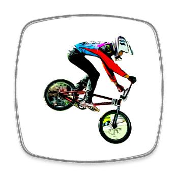 BMX Rennen Rennen - Viereckiger Kühlschrankmagnet - Weiß - Vorne