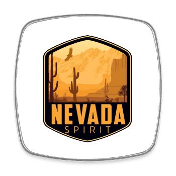 Logo Nevada Spirit - Viereckiger Kühlschrankmagnet - Weiß - Vorne