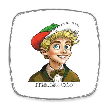 BOY ITALY ITALIAN BOY - Square fridge magnet - white - Front