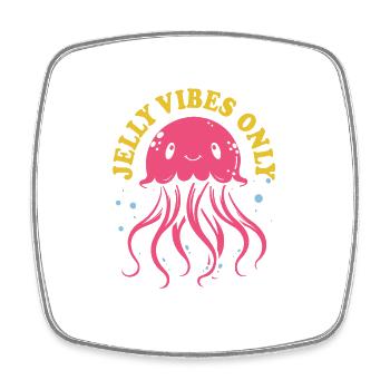 Jelly Vibes only - Méduses avec tentacules - Magnet carré - blanc - Devant