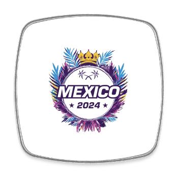 Mexiko 2024 - Viereckiger Kühlschrankmagnet - Weiß - Vorne