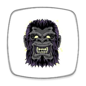 Tête de gorille fou drôle Gorille singe singe graphique - Magnet carré - blanc - Devant