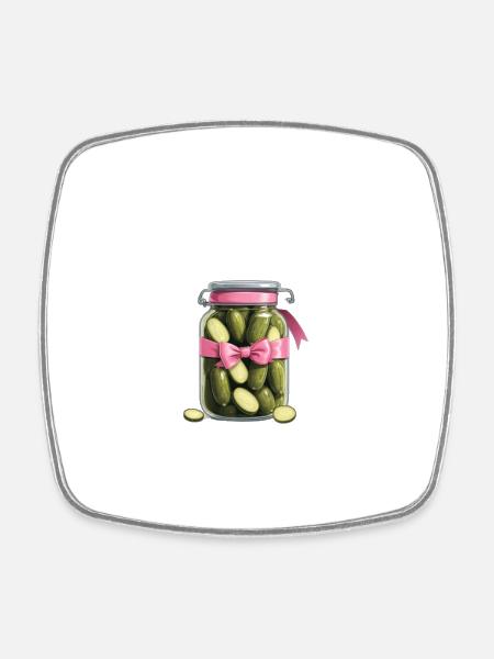 Just A Girl Who Loves Pickles - Pickle Lover - Viereckiger Kühlschrankmagnet - Weiß