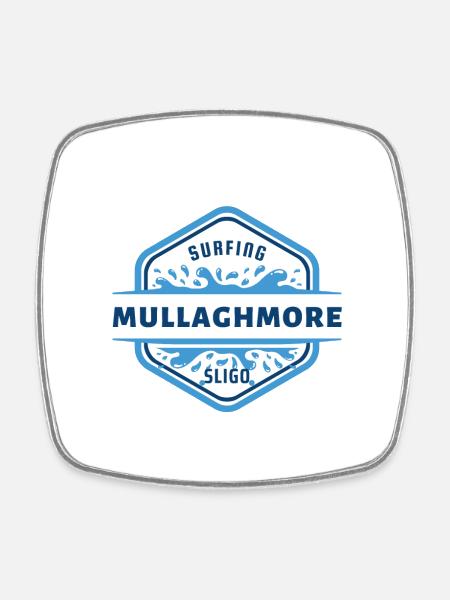Irish Surfing Designs Mullaghmore Sligo - Square fridge magnet - white