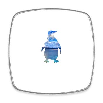 Couleurs de l’océan Pingouin Cool Oiseau Amoureux des animaux Cool - Magnet carré - blanc - Devant