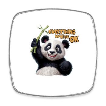 Motivierendes Panda Alles wird gut für einen - Viereckiger Kühlschrankmagnet - Weiß - Vorne