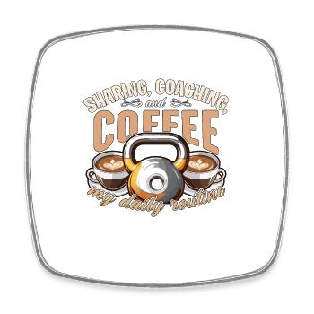 Coach de santé Coaching de partage et entraînement au café - Magnet carré - blanc - Devant