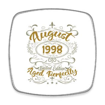 Août 1998 Août Cadeau Anniversaire 1998 Août 1998 - Magnet carré - blanc - Devant