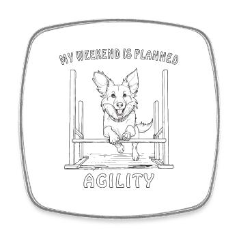 DOG SPORT AGILITY - Square fridge magnet - white - Front