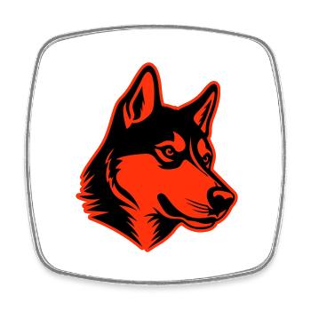 Tête de chien husky - Magnet carré - blanc - Devant