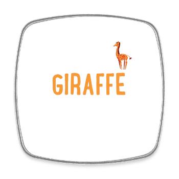 T-shirt Crazy Giraffe Lady - Jeu de mots : Grand Amoureux des animaux - Magnet carré - blanc - Devant