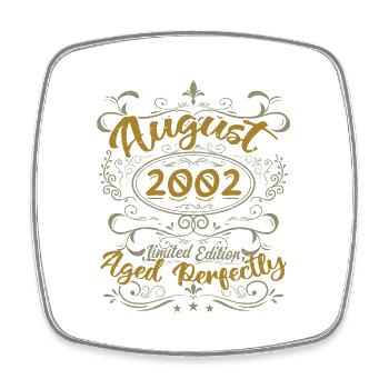 Août 2002 Août Cadeau Anniversaire 2002 Août 2002 - Magnet carré - blanc - Devant