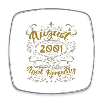 August 2001 August Birthday Gift 2001 August 2001 - Square fridge magnet - white - Front