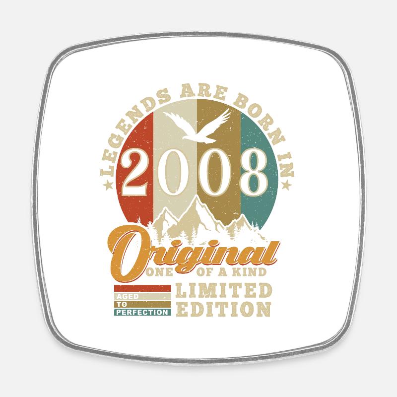 Original 2008 authentisches 2008 Geburtstagsgeschenk - Viereckiger Kühlschrankmagnet - Weiß