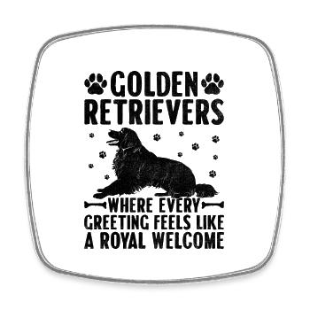 Des golden retrievers où toutes les salutations ressemblent - Magnet carré - blanc - Devant