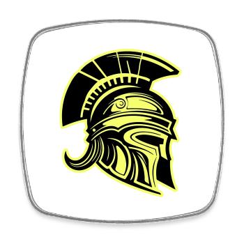 Spartan Head Warrior Sparta Helmet - Square fridge magnet - white - Front