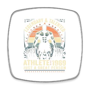 Vintage 1969 Fitness Cadeau D'anniversaire 1969 - Magnet carré - blanc - Devant