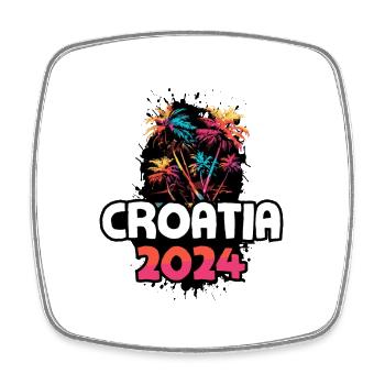 Croatie Party Crew - Magnet carré - blanc - Devant