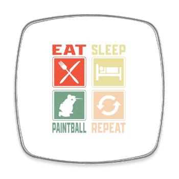 Eat Sleep Paintball Repeat Paintballer Tactical Pl - Square fridge magnet - white - Front