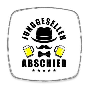 Junggesellen Abschied Lustig - Viereckiger Kühlschrankmagnet - Weiß - Vorne