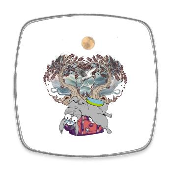 maritime bunny sailor suitcase vacation travel vacation - Square fridge magnet - white - Front